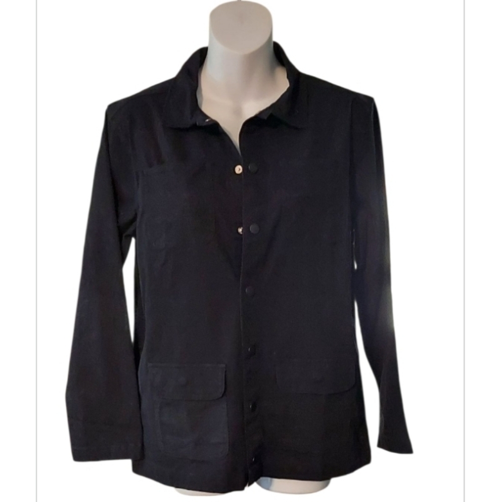 NWT Thereabouts Boys Black Twill Cargo Jacket  ~sz L 14/16